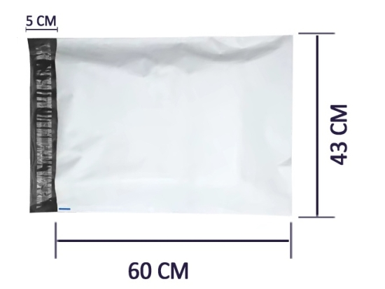 Foliopaki kurierskie A2 43x60cm, LDPE 55mikronów karton 500SZT
