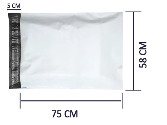Foliopaki kurierskie 6XL 58x75cm, LDPE 55mikronów karton 500SZT