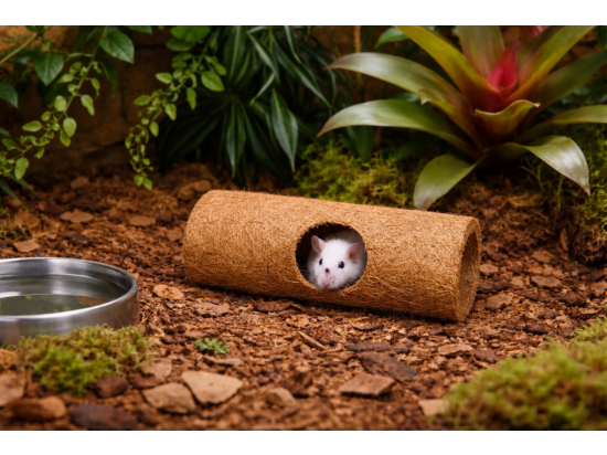 Tunel z włókna kokosowego 30cm, kryjówka do terrarium dla chomika gada