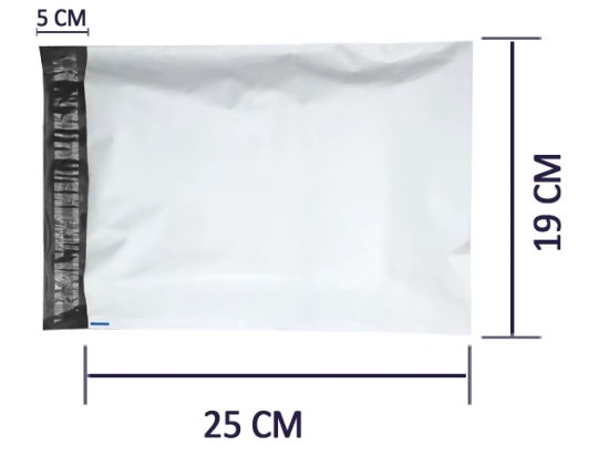 Foliopaki kurierskie B5 19 X 25cm, LDPE 55mikronów karton 1000SZT