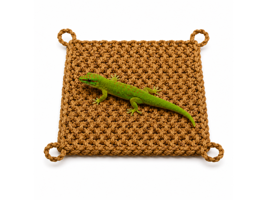 Hamak legowisko dla jaszczurki pleciony z włókna kokosa, kwadrat 15x15cm