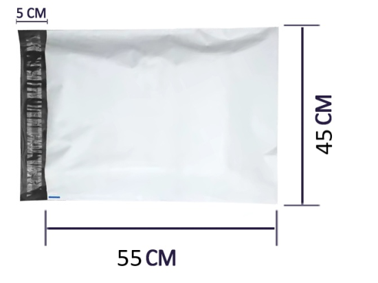 Foliopaki kurierskie 4XL 45 x 55 cm, LDPE 55mikronów karton 500SZT
