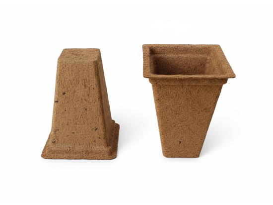 Doniczka organiczna z kokosa kwadratowa wysoka HS 11x11 x 16cm 1,5L  WIMAR