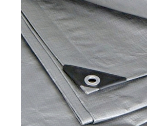 PLANDEKA PE  Mega Gruba, 260g/m2 Srebrno-Czarna,