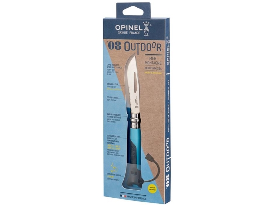 Opinel Nóż Outdoor Blue 08 z gwizdkiem i piła