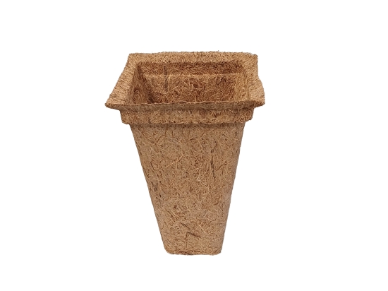 Doniczka organiczna z kokosa kwadratowa wysoka HS 11x11 x 16cm 1,5L  WIMAR