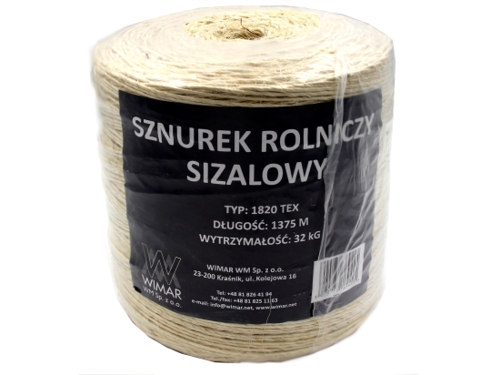 Sznurek sizalowy WIMAR 1820-TEX, 1375m, 6-pak