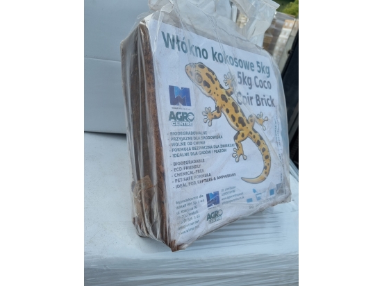 Włókno kokosowe prasowane 5kg, do upraw i terrariów objętość ok 70-80 litrów