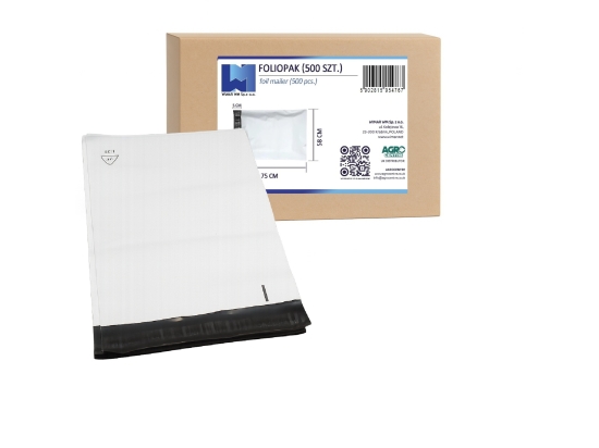 Foliopaki kurierskie 6XL 58x75cm, LDPE 55mikronów karton 500SZT