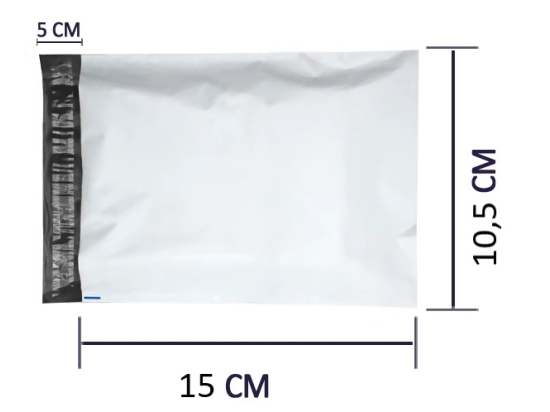 Foliopaki kurierskie A6 10,5X15,0 cm, LDPE 55mikronów karton 1000SZT