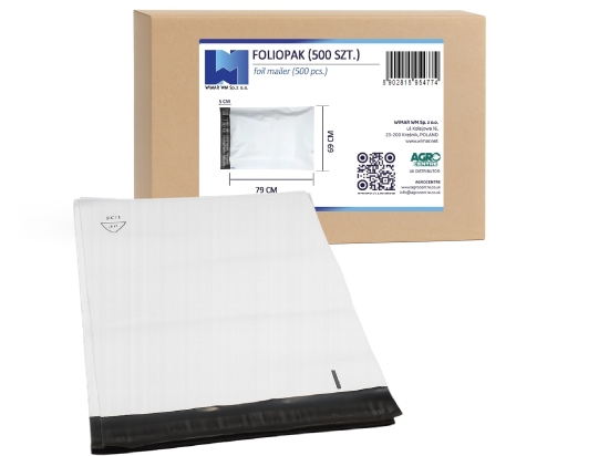 Foliopaki kurierskie 8XL 69x79cm, LDPE 55mikronów karton 500SZT