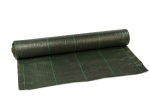 agrotkanina 1,6x100m czarna, zielone pasy, 70g