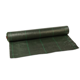 agrotkanina 1,6x100m czarna, zielone pasy, 70g