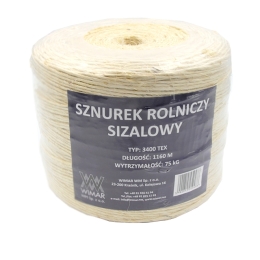 Sznurek sizalowy naturalny, WIMAR 3400-TEX,  PALETA 180 ROLEK HURT