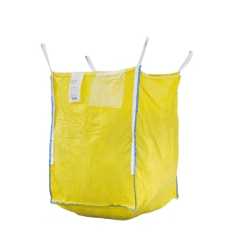 Duży Worek Big Bag na Odpady i Gruz 90x90x120cm, Żółty, 4 Zawiesia, Kieszeń na Dokumenty